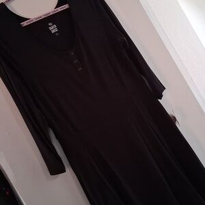 So KOHLS Black Long Sleeve Black Skater Dress NWT XL